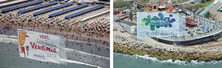 Publicidad aérea en la costa argentina